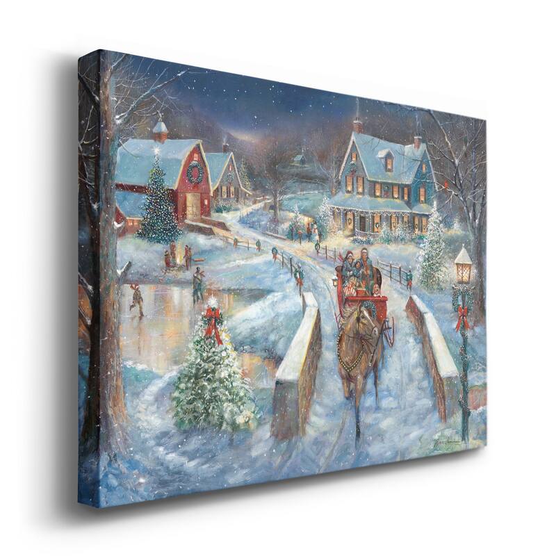 Moonlit Skaters-Premium Gallery Wrapped Canvas - Ready to Hang