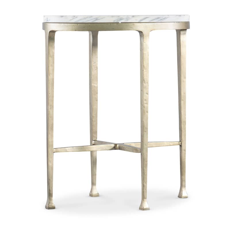 Hooker Furniture M13-80117-95 Jules 20" Wide Marble Top Iron Accent - Marble / White / Gray / Gold