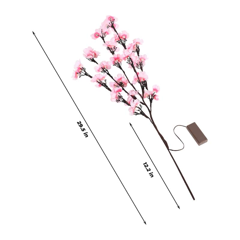 LED Artificial Flower Branch Lights Battery Powered Decor Lights for Home Shop Vase Room Wedding Christmas Party