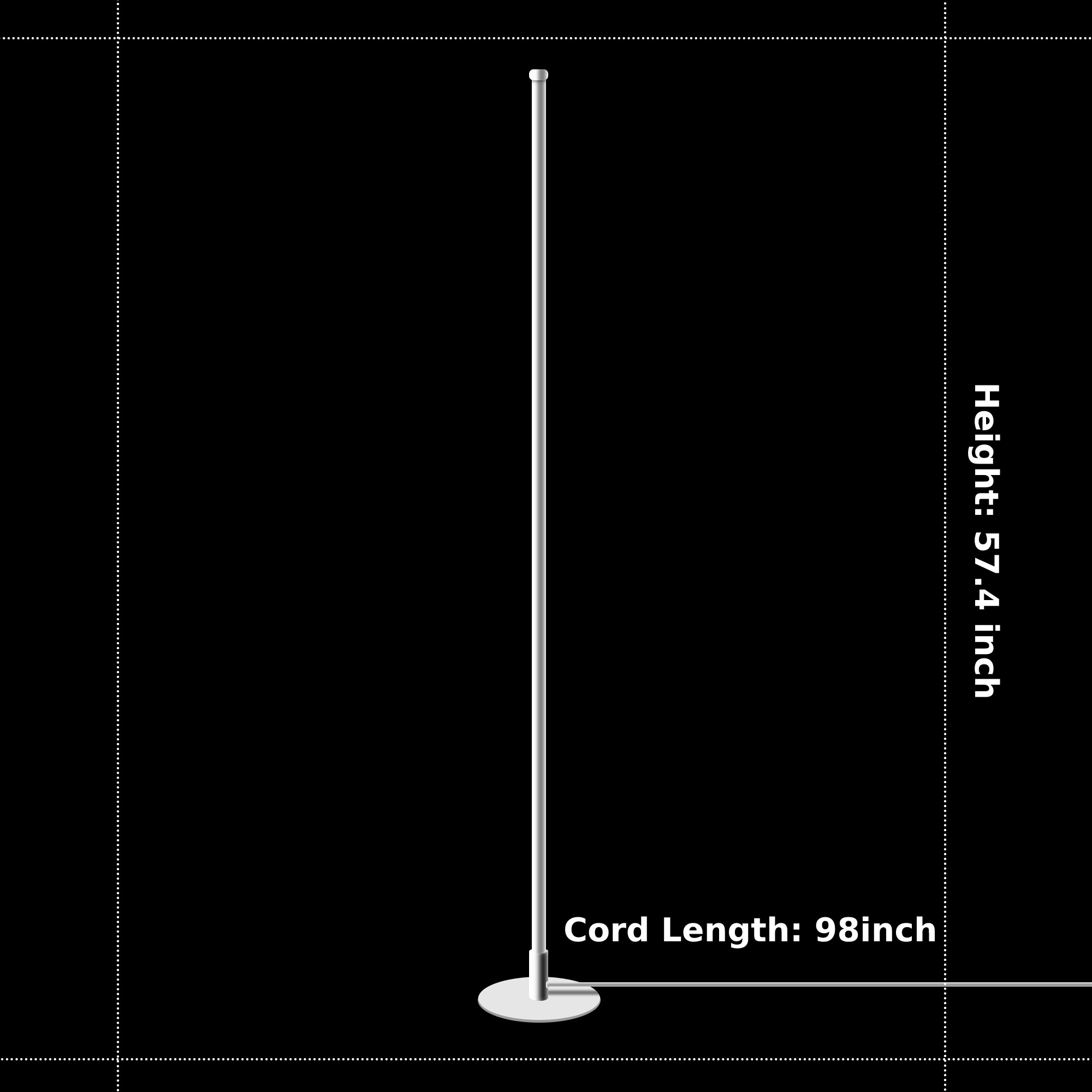RGB 360 Degrees White Pole Floor Lamp Minimalism LED Integrated Floor Lamp  - 57.4H x 7.5L x 7.5W - Bed Bath & Beyond - 34314569
