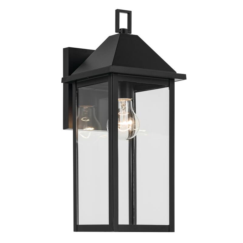 Prin 16.75 Inch 1 Light Outdoor Wall Light with Clear Glass in Black