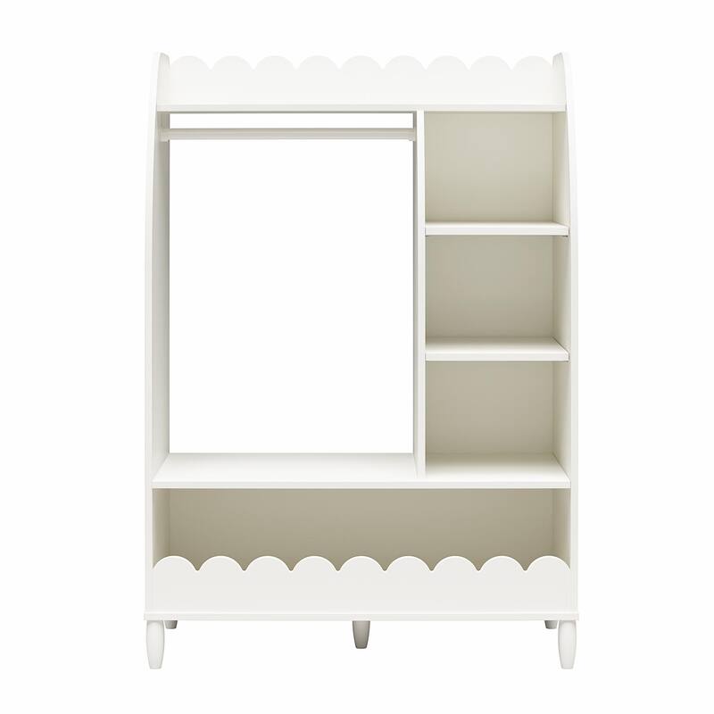 Little Seeds Cloud Kids Dress Up Storage and Clothing Rack with Toy Organizer and Shelves, White - N/A