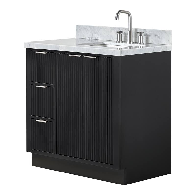 Ariel P37RCWRVO Milan 37" Free Standing Single Basin Vanity Set with