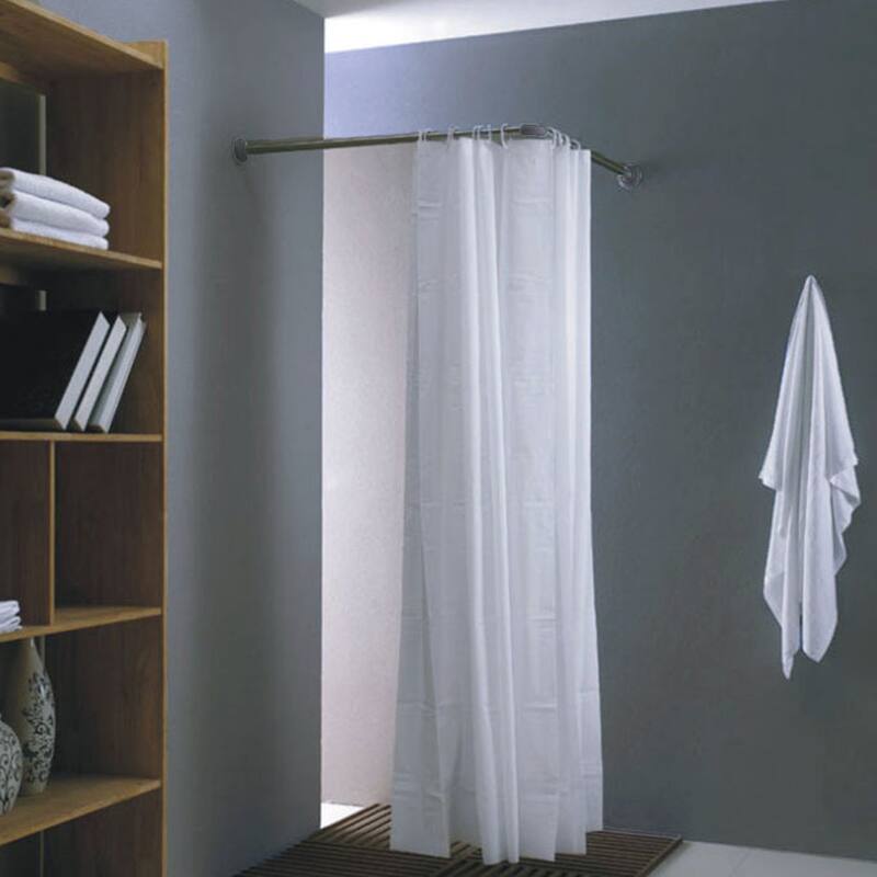 Wall Mounted Corner Shower Curtain Rod 35.4 - 35.4 Inches