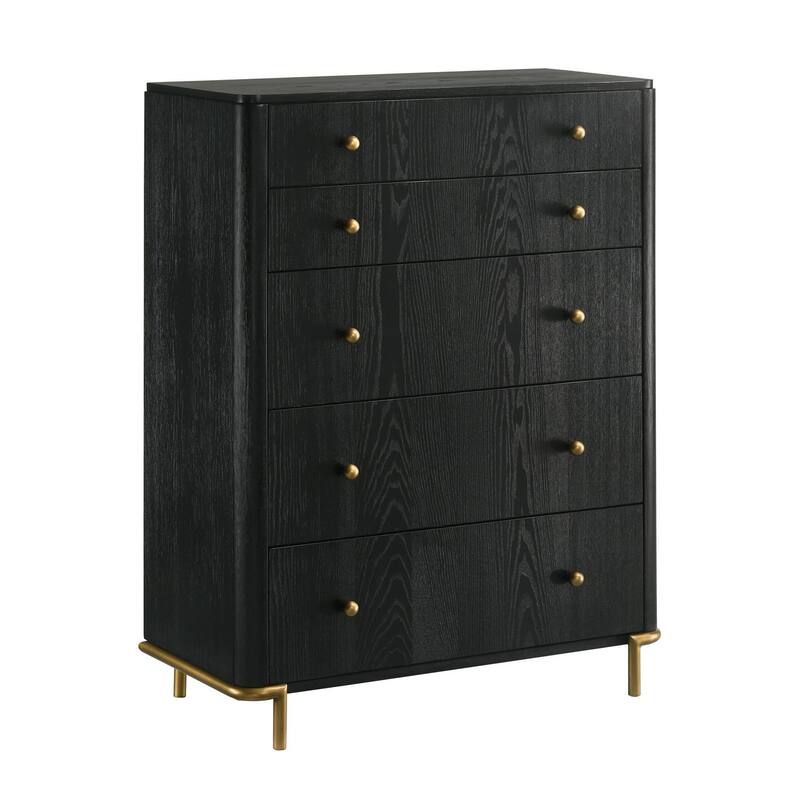 Anser Black and Natural 5-piece Bedroom Set