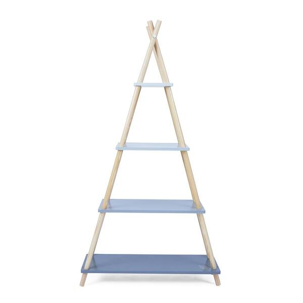 Simplicity Pyramid Shelf Bookcase Kids Furniture - Grey - 30.75"L x 12"W x  58"H - Overstock - 36181487