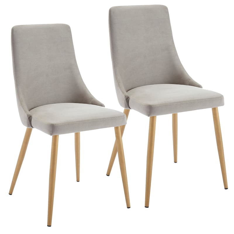 Carmilla Side Velvet Upholstered Chair (Set of 2) - Grey