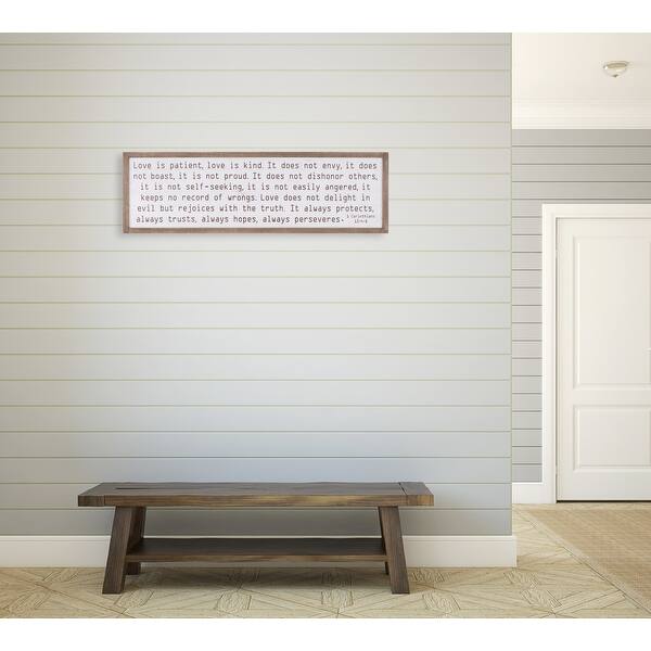 Love Is Patient Wood Framed Wall Decor Beige Overstock 31298620