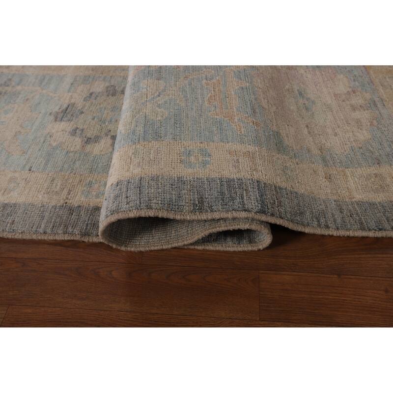 Vegetable Dye Floral Oriental Oushak Turkish Rug Handmade Wool Carpet - 9'5"x 11'9"