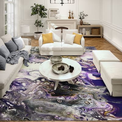 Addison Indoor/ Outdoor Karina Abstract Washable Area Rug