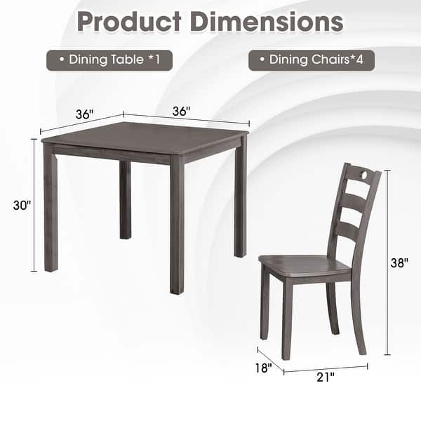 Farmhouse Gray Solid Wood 5-piece Dining Table Set - Bed Bath & Beyond ...