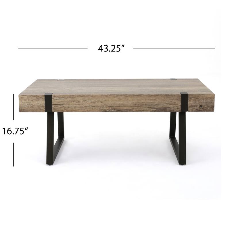 Grey Coffee Table with Black Legs,MDF Construction