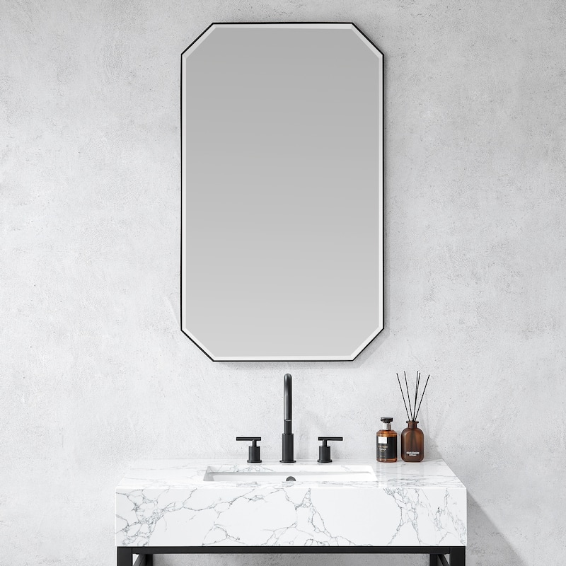 Sabadell Octagon Stainless Steel Framed Wall Mirror