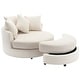 preview thumbnail 57 of 57, Roomfitters Modern 360° Swivel Barrel Chair with Hidden Storage Ottoman, Chenille Upholstery and Four Pillows
