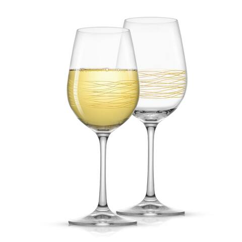 Golden Royale Crystal White Wine Glasses - 14 oz - Set of 2