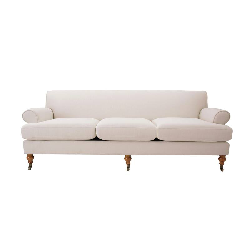 Alana Lawson 88 Inch Living Room Sofa – Three Cushion Couch with Rolled Arms and Tight Back – Minimal Assembly Required