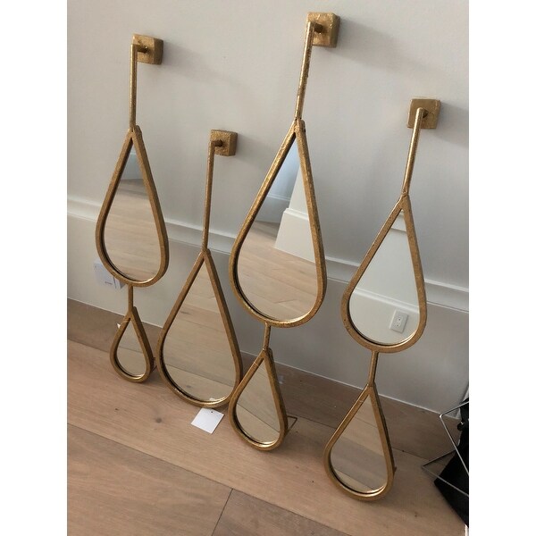 pics Teardrop Mirrors (Set Of 4) 13470 03 teardrop mirrors gold metal
