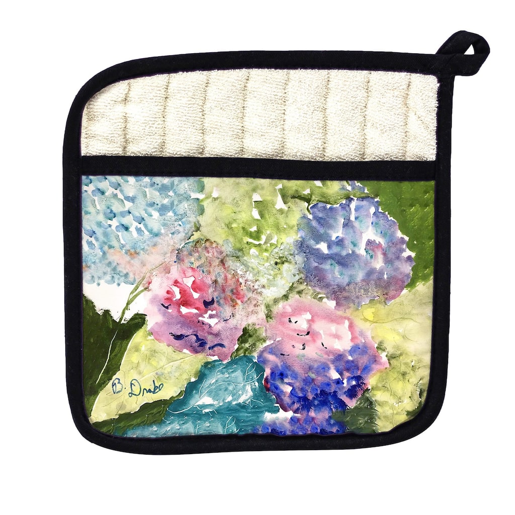 Pink & Purple Hydrangeas Pot Holder - 9x9