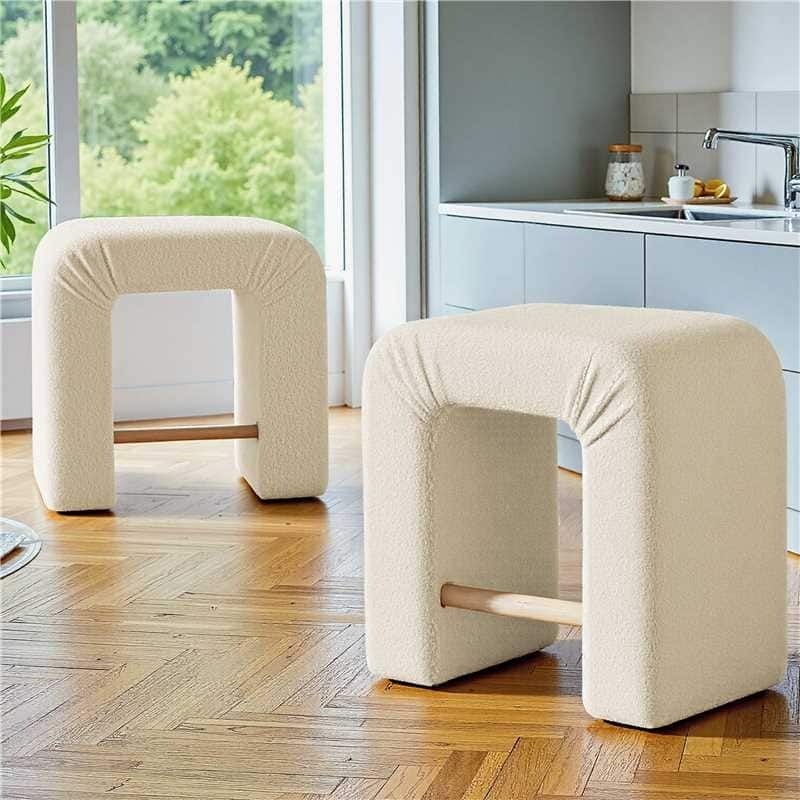 Christopher Knight Home U-shape Boucle 24'' Counter Stools (Set of 2) - 23.75"L x 15.00" D x 24.00" H