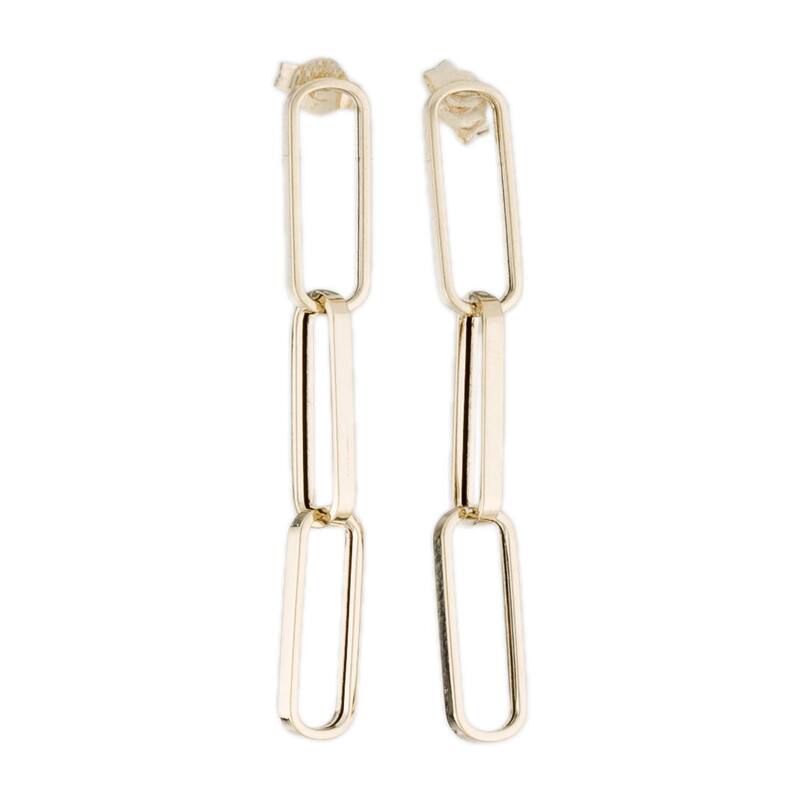 Joelle Collection 14K Yellow Gold Paperclip Link Drop Earrings