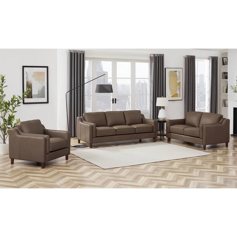 Hydeline Bella 3-piece Top Grain Leather Sofa, Loveseat, and Chair Set