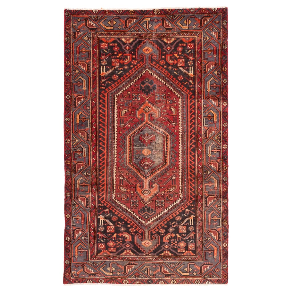ECARPETGALLERY Hand-knotted Andelz Red Wool Rug - 4'5 x 7'5