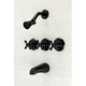 preview thumbnail 2 of 16, Victorian Three-Handle Tub and Shower Faucet Matte Black