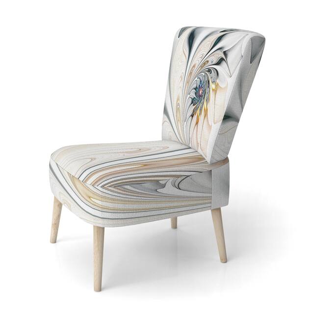 Designart 'White Stained Glass Floral' Upholstered Floral Accent Chair ...