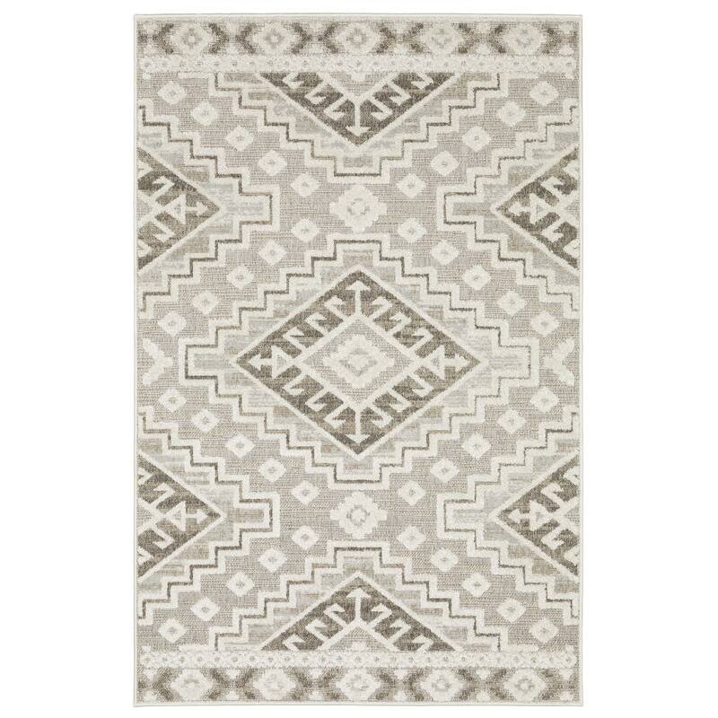 Style Haven Thassos South-Western Beige/ Brown Mixed Pile Area Rug