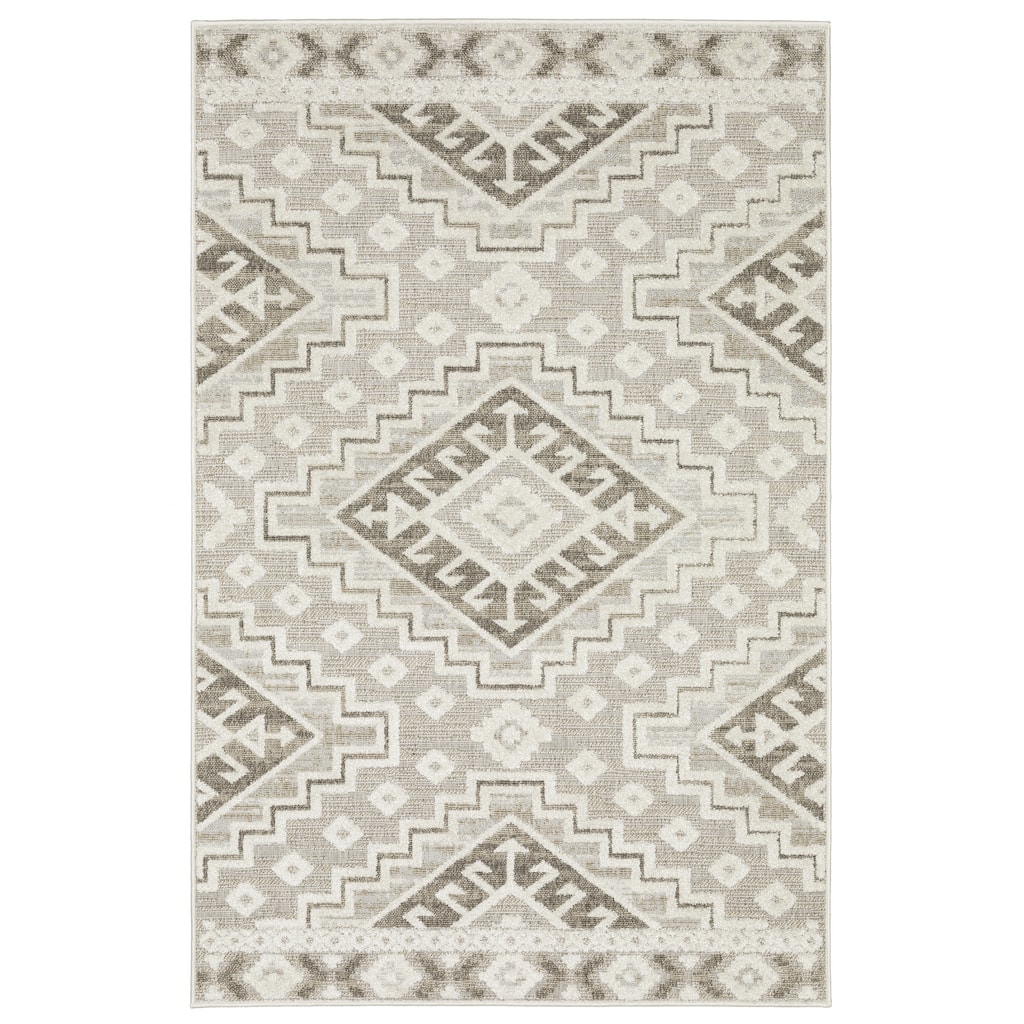 Style Haven Thassos South-Western Beige/ Brown Mixed Pile Area Rug