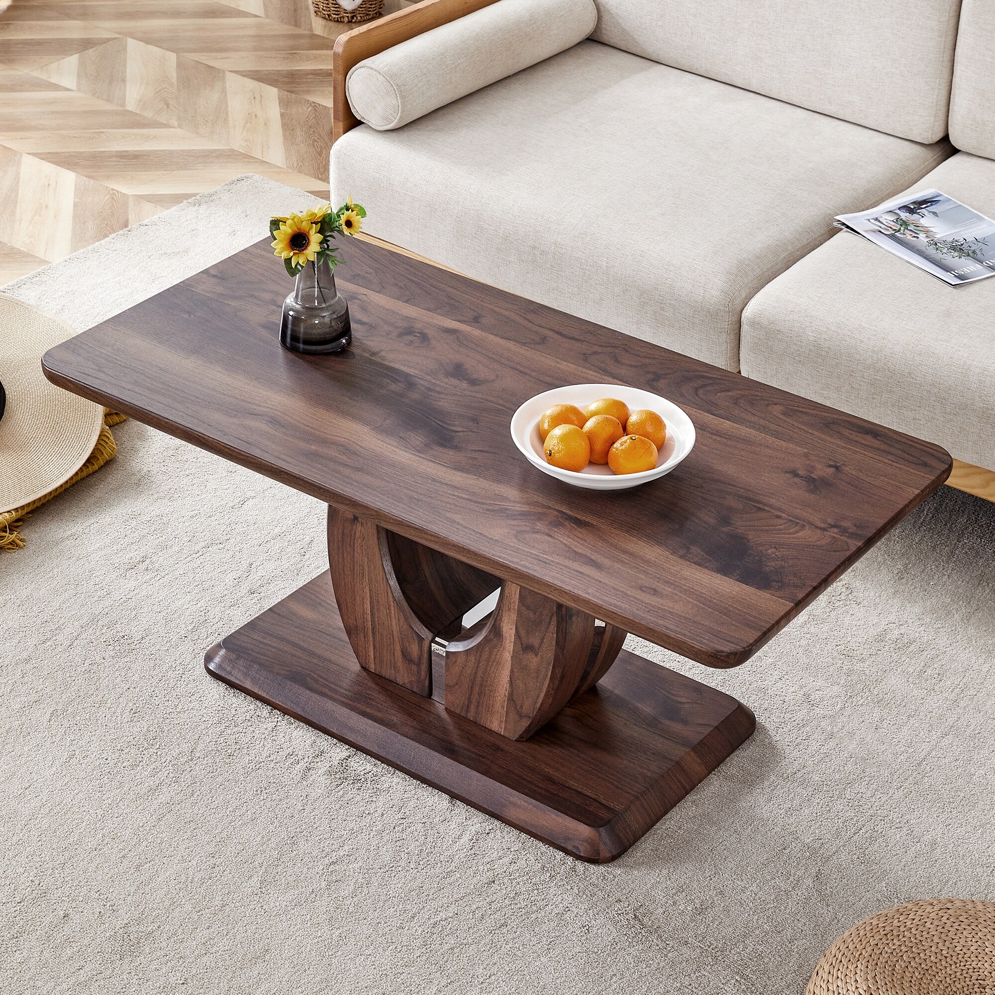 Patterned MDF Rectangular Coffee Table, Walnut,Dark Brown textured Patterned MDF Rectangular Coffee Table, Walnut,Dark Brown textured