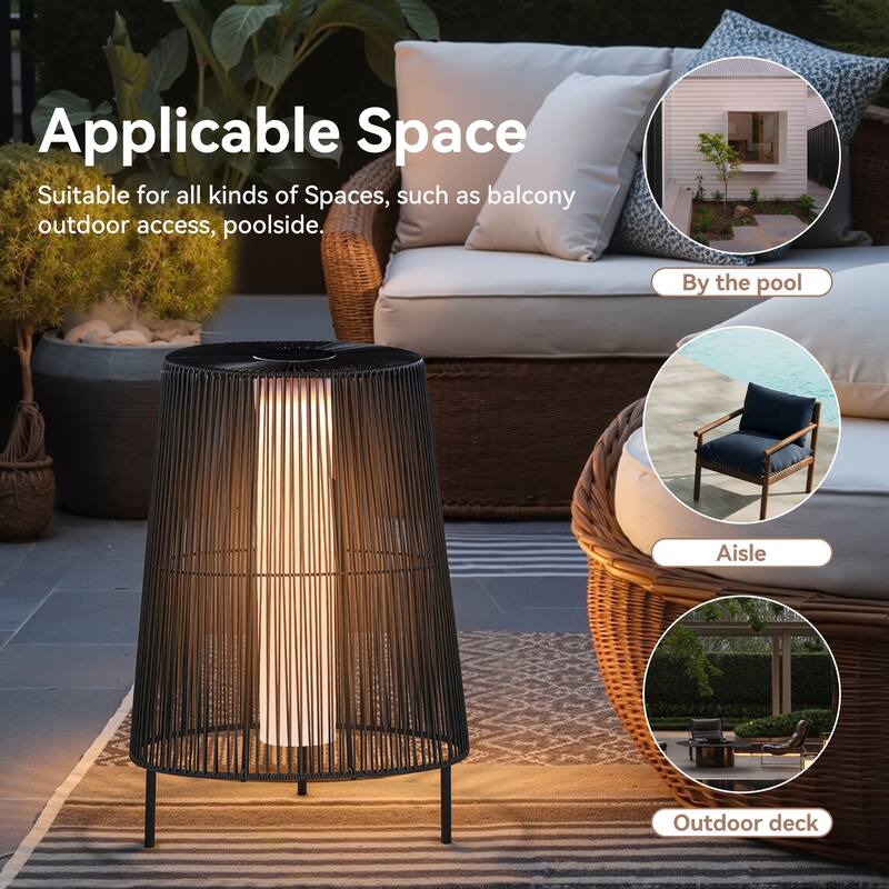 Modern Outdoor Solar Lights Floor Lamp for Patio Set of 2 - Set of 2