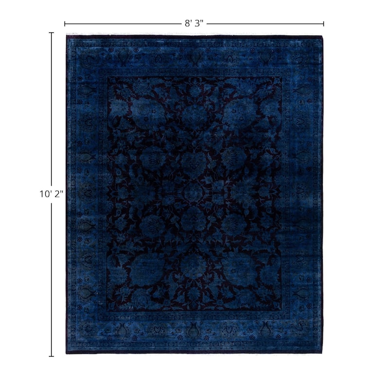Fine Vibrance One-of-a-Kind Hand-Knotted Area Rug - Gray, 8' 3" x 10' 2" - 8' 3" x 10' 2"