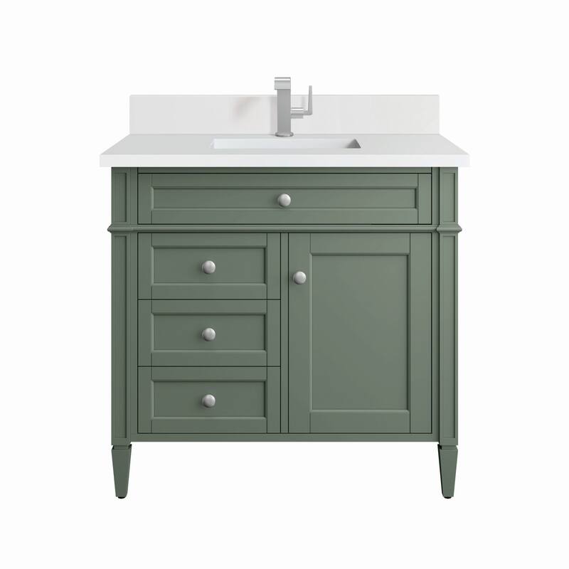 James Martin Vanities 650-V36-1WZ Brittany 36" Single Basin Poplar - Smokey Celadon