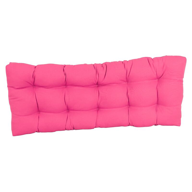 Solid Twill Tufted Indoor Bench Cushion (Multiple widths from 42 to 60 inch)