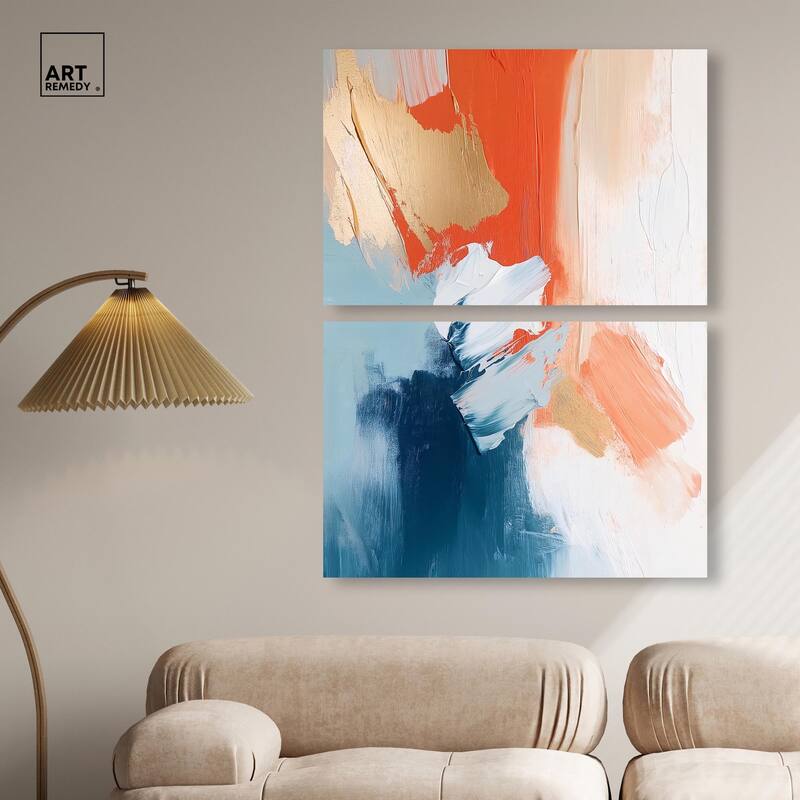 Orange Infusion II Canvas Set of 2 by Art Remedy, Gallery Wrapped