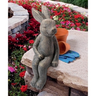 Design Toscano Residing Rabbit Sitting Bunny Statue - Grey