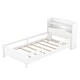 preview thumbnail 5 of 7, Wood Twin Platform Bed with LED Light and Storage Headboard