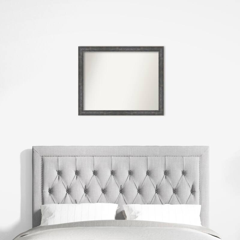 Angled Non-Beveled Wood Framed Wall Mirror