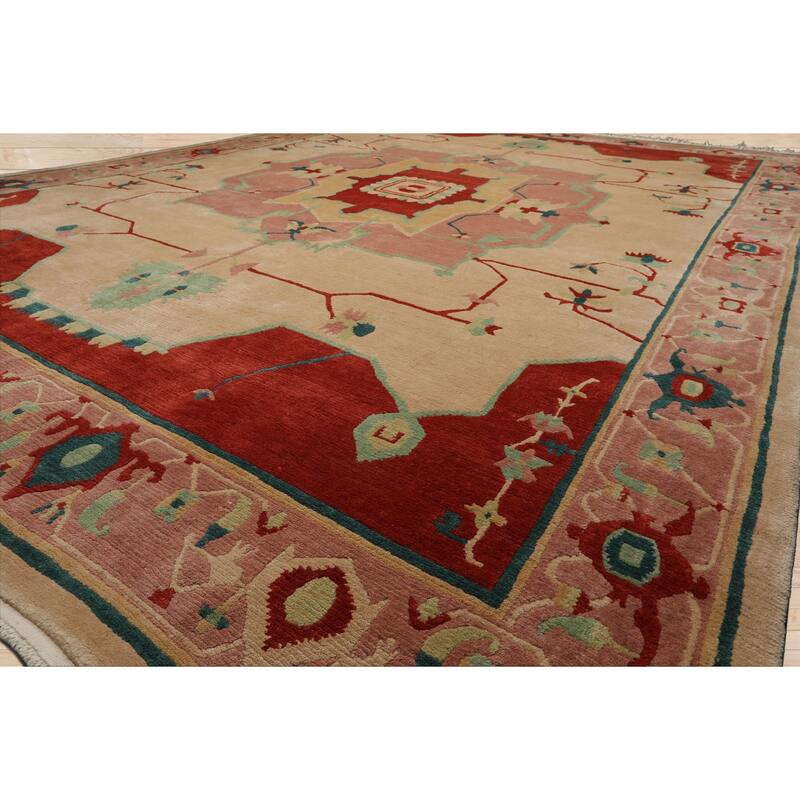 9x12 Hand Knotted Wool Ivory Tibetan Crafts Plush Pile Tufenkiaan Rug - 9' x 12'