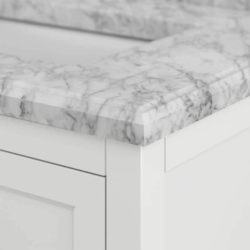 Furniture of America Anya 37" Single Bathroom Vanity with White Carrera Marble Top and Undermount Sink