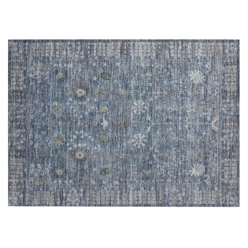 Machine Washable Indoor/ Outdoor Traditional Classic Chantille Rug