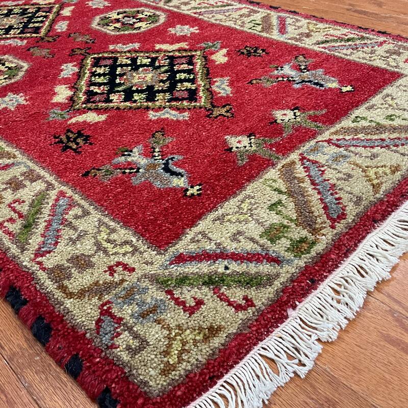 HERAT ORIENTAL Handmade Kazak Wool Rug - 2'2" x 4'