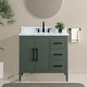 preview thumbnail 85 of 95, Vanity Art 36" Single Sink Bathroom Vanity Cabinet with Engineered Marble Countertop 36"/Matte Black Handle - Vintage Green