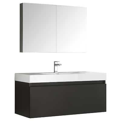 Fresca Senza 47-3/10" Wall Mounted / Floating Vanity Set with MDF