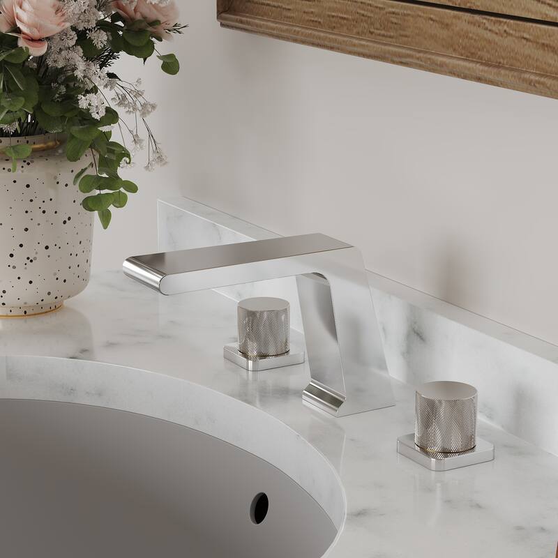 Widespread Bathroom Faucet Double Handle 3 Hole Bathroom Sink Faucet Waterfall Spout