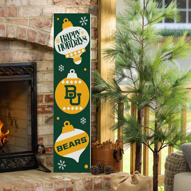 47" Double Sided Seasonal Porch Leaner, Baylor University - 47" x 11.25" - Christmas