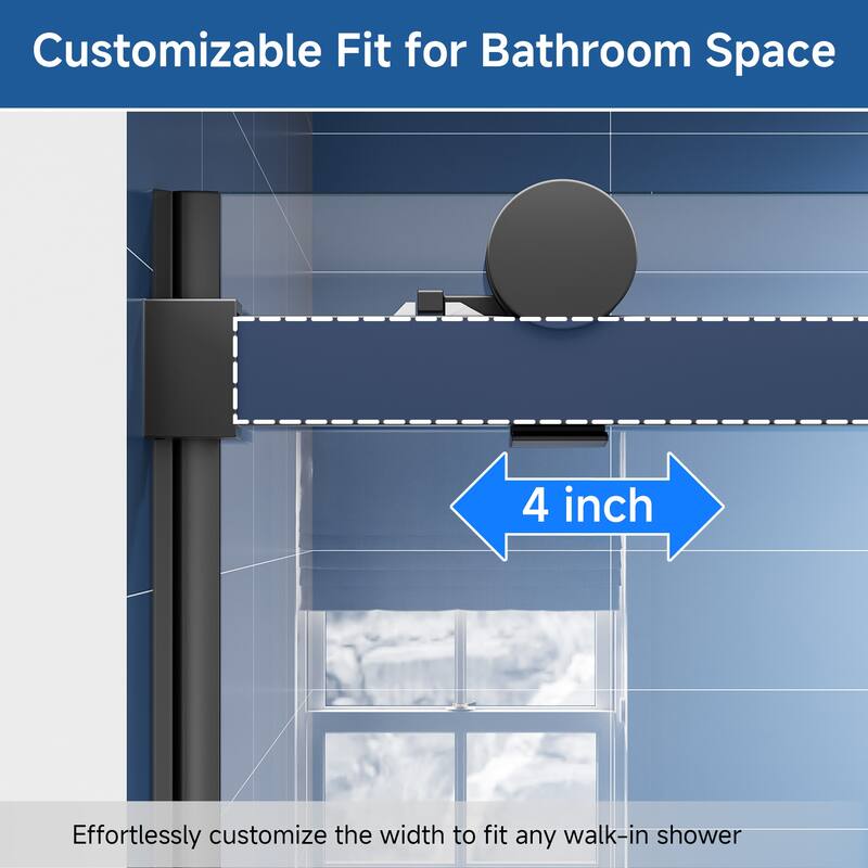 60 in. W x 72 in. H Sliding Semi-Frameless Shower Door with Tempered Glass - 60" x 72"