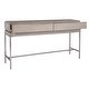 preview thumbnail 6 of 5, Uttermost Kamala 54" Long Oak Veneer Top Stainless Steel Console Table