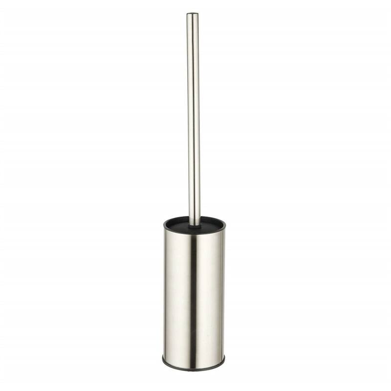 Toilet Bowl Brush - 17.09"L x 3.15"W x 3.15"H - Brushed Nickel